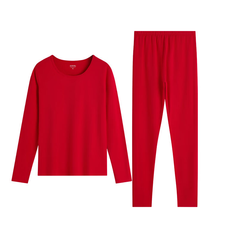 帕兰朵礼盒装本命年骐骥红保暖内衣女纯棉防静电7A抗菌大红秋衣秋裤套装 女款：保暖套装*1+内裤*1+袜子*1 M