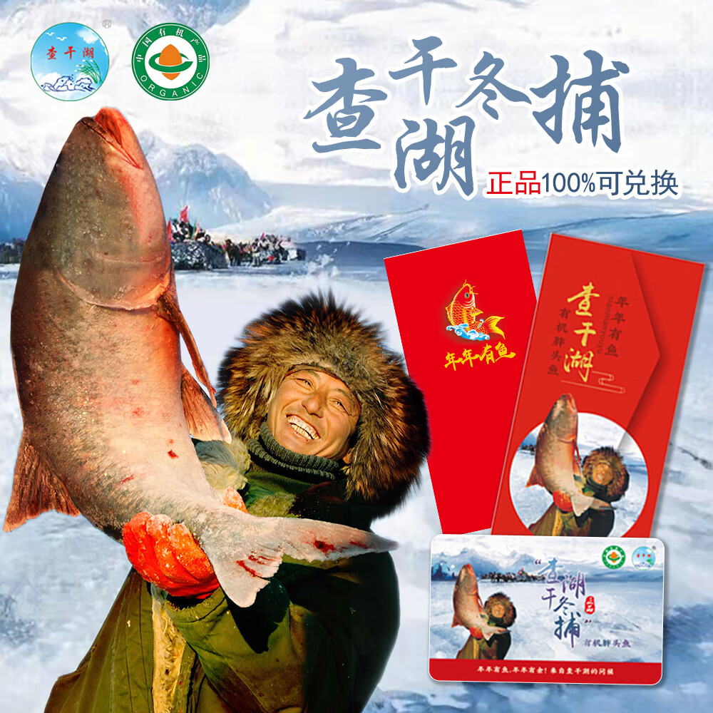 自营查干湖 冬捕有机胖头鱼 礼卷399型 6-7斤 1条 到手198元，折28.28/斤 - 线报酷