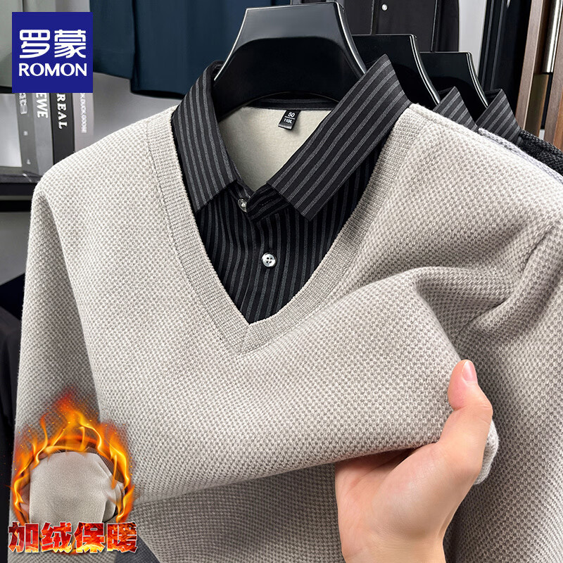 ���ɣ�ROMON����ѩ���޼��޼�����ë����2025�ﶬ�¿ů��������ʿ��֯����� 225��ɫ XL (��������130-150��) 53.87Ԫ