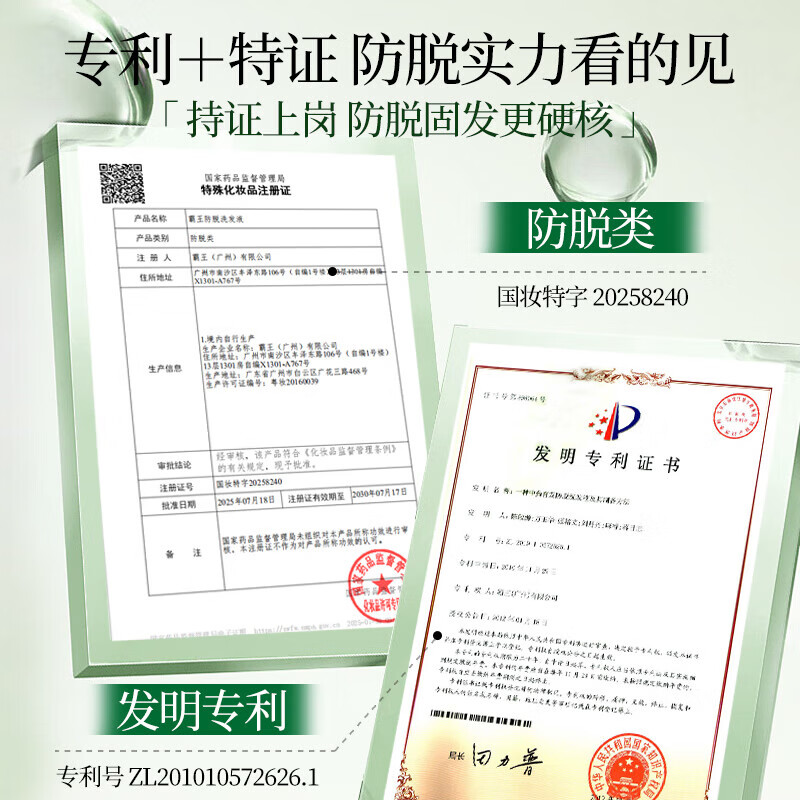 霸王防脱育发洗发水控油去屑清爽蓬松滋养强根固发防掉发洗发露男女 育发防脱洗发水380ml*2+80ml*2