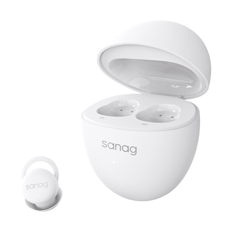 SANAG塞那J20S 睡眠耳机蓝牙降噪隔音睡觉耳塞侧睡mini超薄入耳式无线不压耳助眠隐形白
