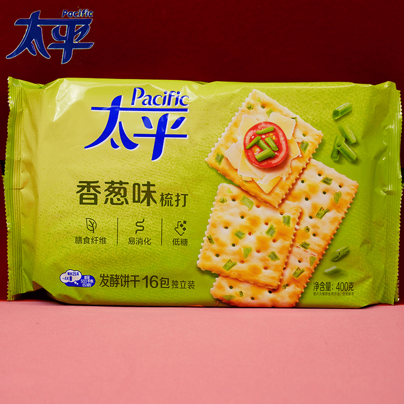 太平苏打饼干400g 香葱奶盐味营养送礼零食饼干休闲零食品 【袋装】 香葱味400gX1包(16包)