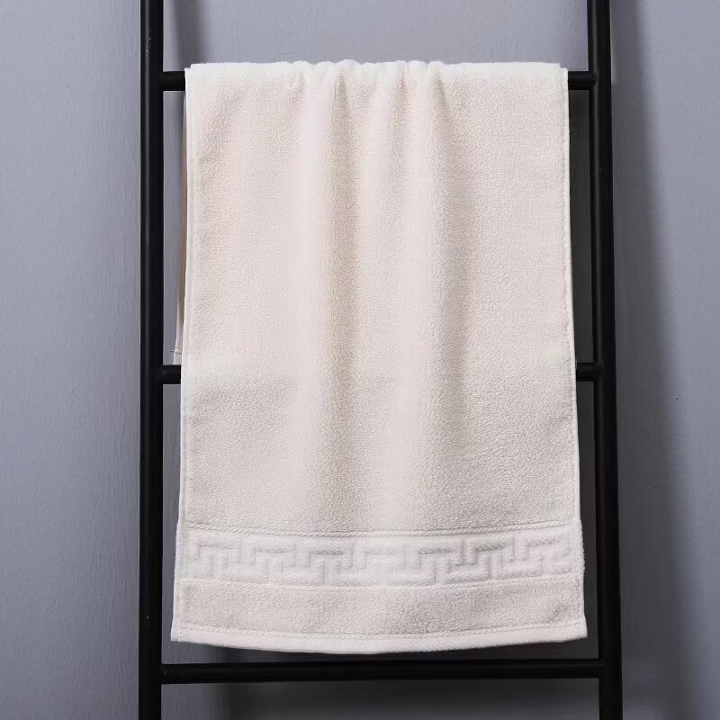 京阪棉屋5A抗菌长绒棉纯棉加厚成人毛巾柔软吸水洗澡浴巾不易掉毛酒店毛巾 抗菌长绒棉面巾-米白色+深咖色 2条