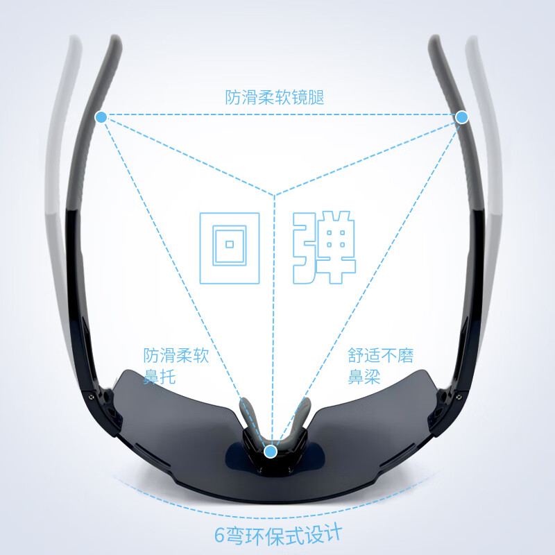 蚁途骑行眼镜墨镜太阳镜UV400跑步徒步骑行护目镜防风防冲击专用 C1 亮黑框(灰片)