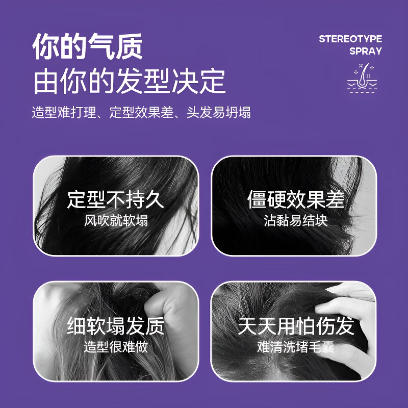 ZYUO日本莲头发定型喷雾蓬松发胶干胶定型啫喱水喷雾男女颅顶碎发神器 1盒装 【日本品牌】持久定型 蓬松自然
