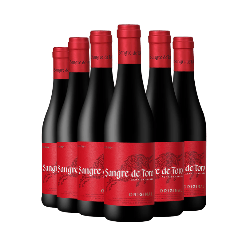 桃樂絲公牛血干紅葡萄酒750ml 西班牙名莊原瓶進口熱門婚宴干紅送禮 【小瓶無負(fù)擔(dān)】 公牛血干紅葡萄酒375ml*6瓶