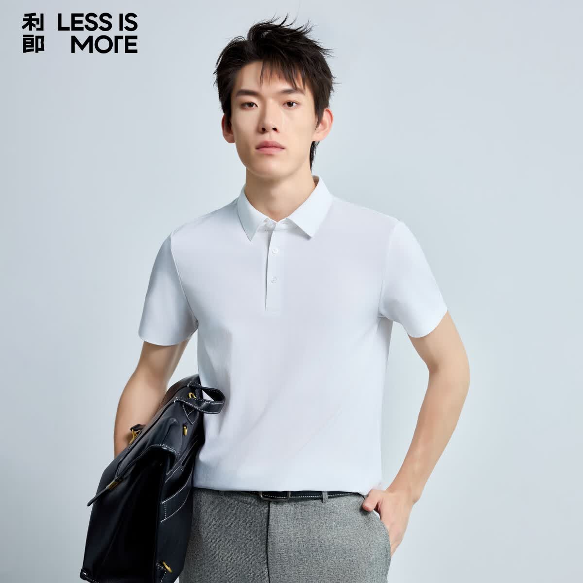 利郎【轻薄透气】POLO衫男轻柔凉感舒适亲肤短袖上衣白色3XL(185)