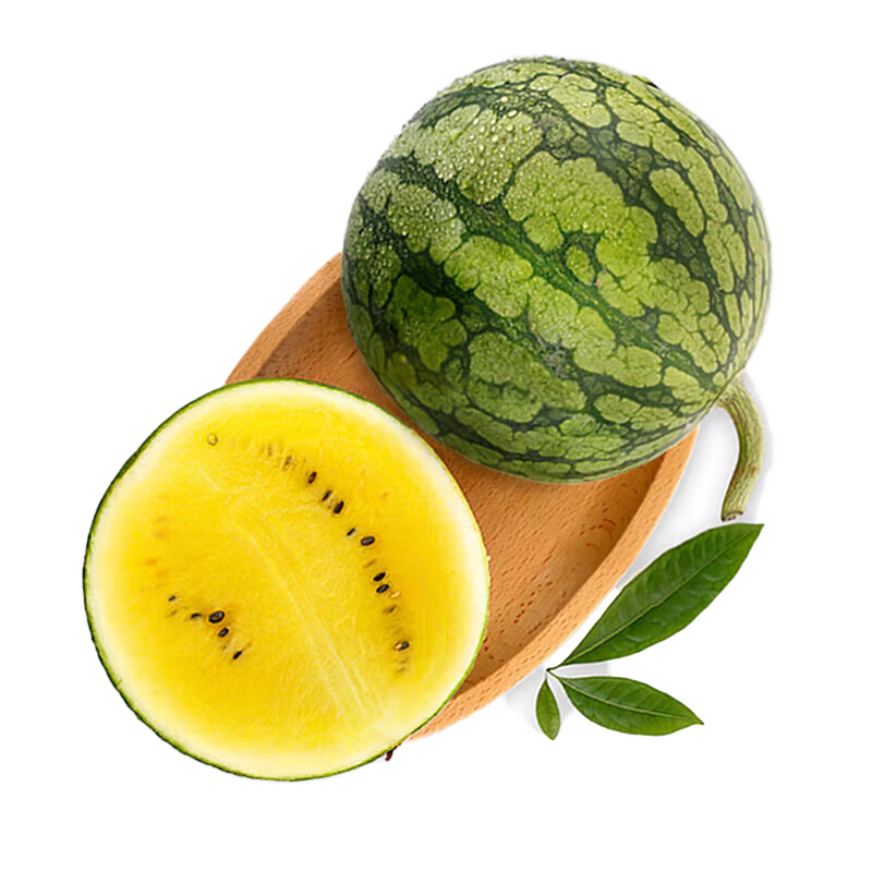 京鲜生 特小凤黄肉西瓜 2粒装 净重4-6斤 单果2-3斤 生鲜水果