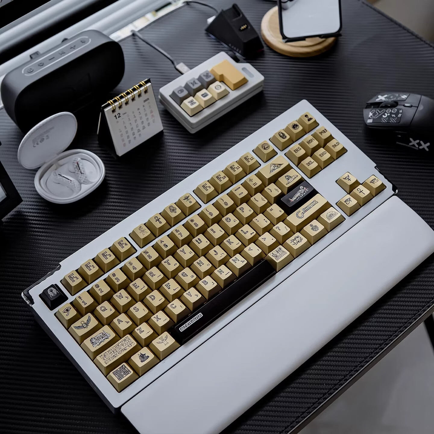 MINTCAPS薄荷糖埃及主题黑金色机械键盘键帽金属质感磨砂PBT热升华原厂高度 黑金埃及R1