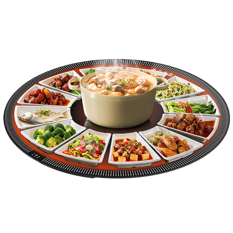 美的（Midea）暖菜板 火锅加热垫 饭菜保温板加热板 热菜板家用多功能旋转餐桌转盘（60CM圆形）可旋转HBT60Y2
