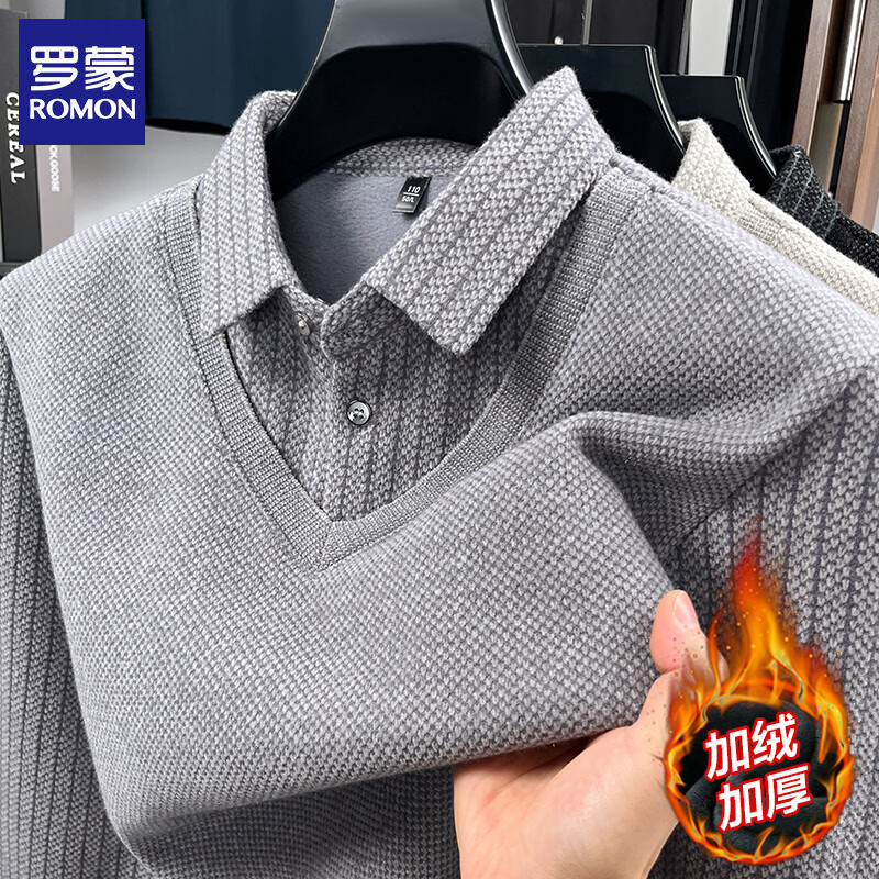 ���ɣ�ROMON����ʿ����������ë��2025�ﶬ�¿ů��ѩ���޴����֯����װ���� 221��ɫ 3XL (��������155-170��) 53.87Ԫ