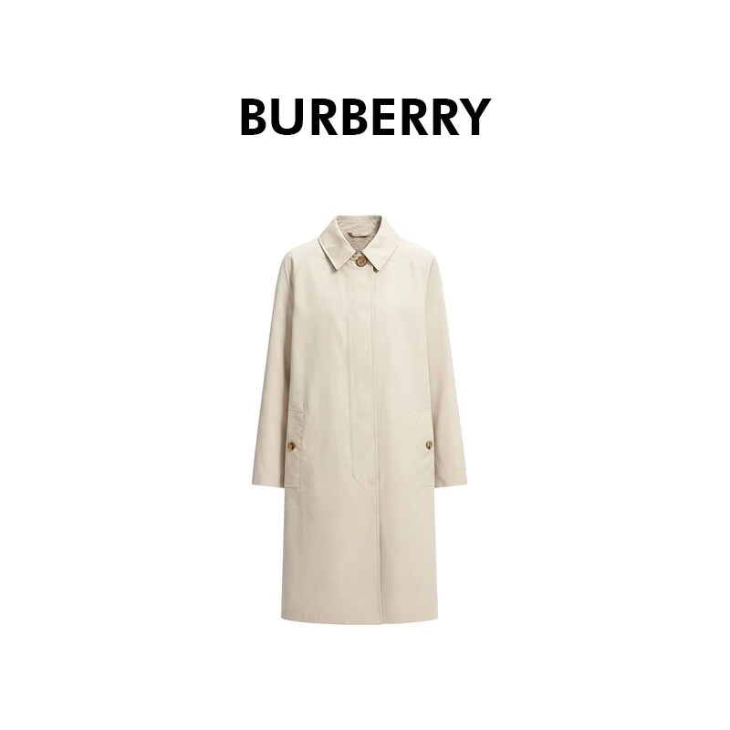 BURBERRY巴宝莉女士灰白色棉质隐藏式单排扣风衣80842441 14
