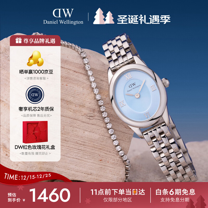 丹尼尔惠灵顿（DanielWellington）DW女表沈月同款复古椭圆表盘石英表送女友节日礼物DW00100809