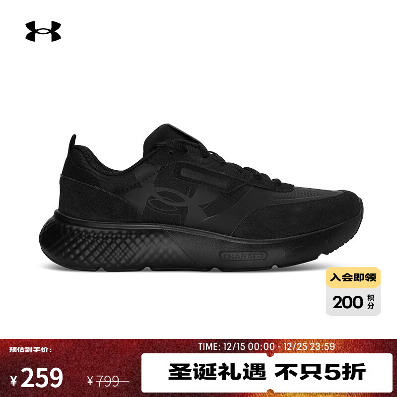 UNDER ARMOURDecoy Lux女子绒面革运动休闲鞋3028614 黑色001 36