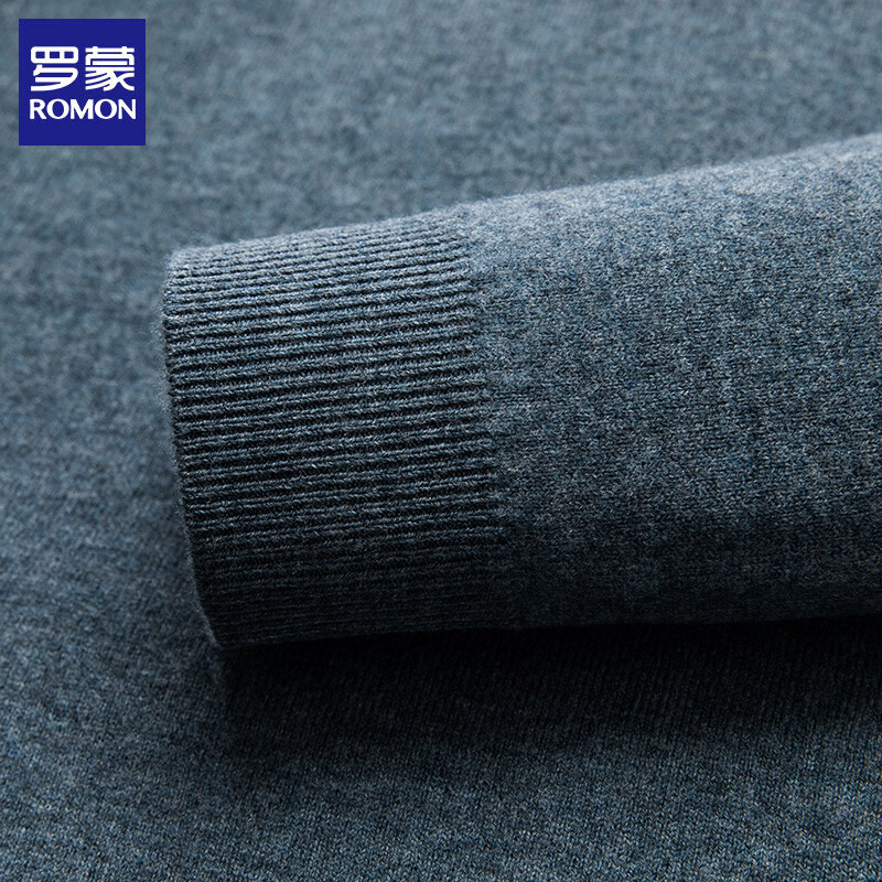 罗蒙（ROMON）【100%羊毛】羊毛衫男圆领2025秋冬季新款保暖针织毛衣打底衫男装 黑色 XL (建议体重140-155斤)