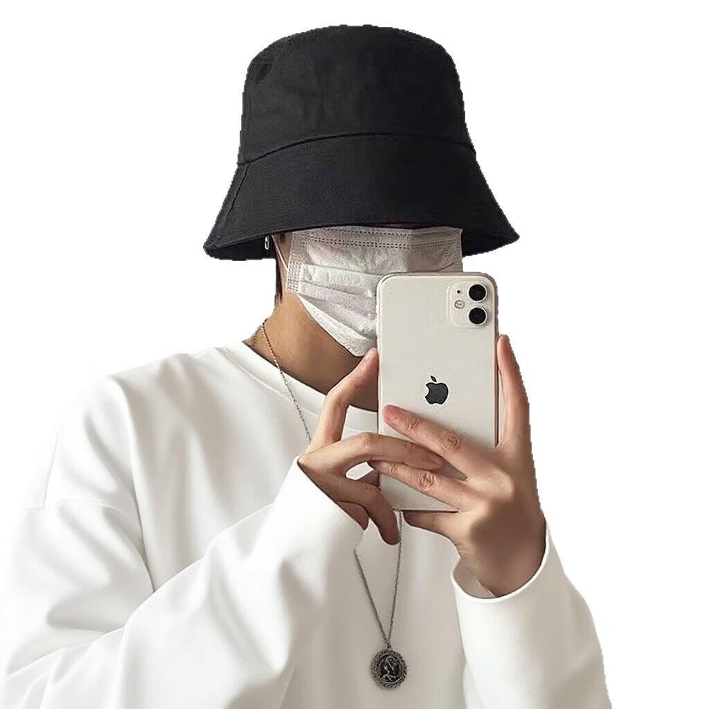 【好物优选】夏季感防晒帽大头围加宽显脸小男女百搭时尚帽子 纯色光板渔夫帽--黑色