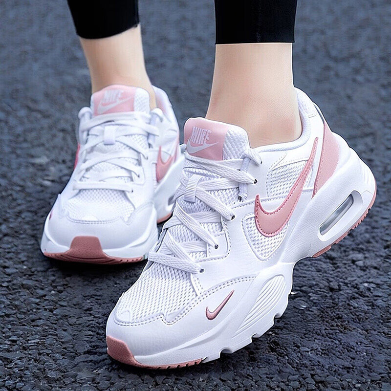 耐克（NIKE）休闲鞋女鞋夏季新款运动鞋AIR MAX FUSION气垫减震透气跑步鞋 CJ1671-107粉白 38