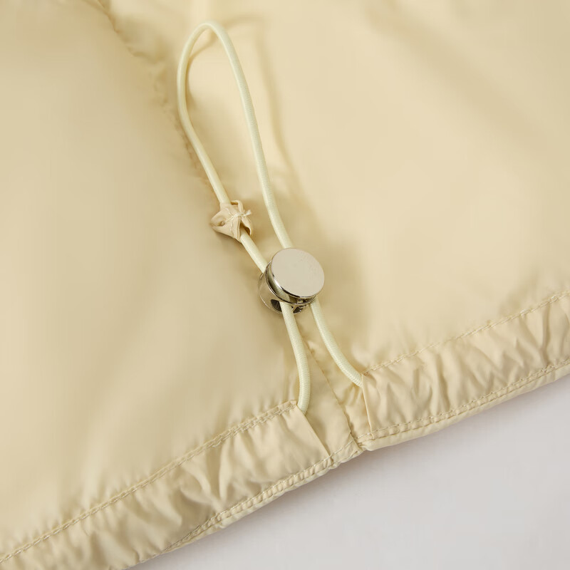 快鱼2025冬季新款针织拼接连帽羽绒服时尚保暖宽松外套女士羽绒衣 淡黄 L