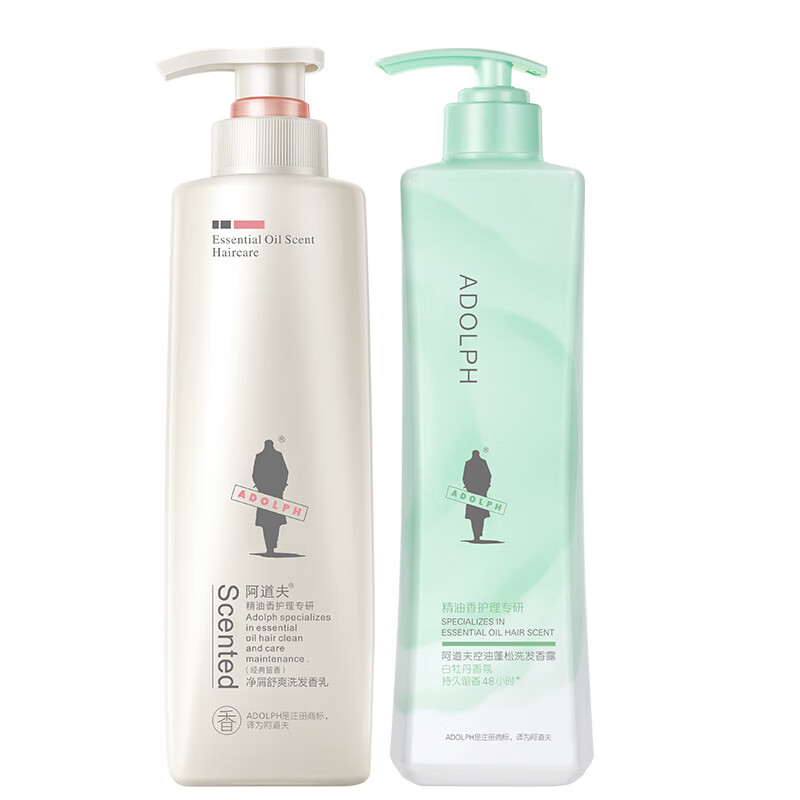 阿道夫白牡丹精油洗发水套装 控油去屑蓬松洗发露留香洗头膏 沐浴男女士 白牡丹控油300ml+精油祛屑洗发310ml