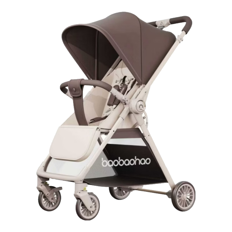 宝宝好A12婴儿车0-3岁用折叠可坐可躺带减震轻便口袋双向婴儿推车Max A12焦糖奶茶|双向推行+MAX大轮+豪华礼包