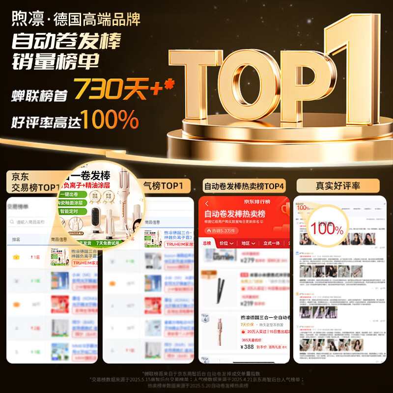 煦凛【双重防烫丨护发不伤发】德国三合一全自动卷发棒负离子直发梳32/28mm蛋卷大波浪持久定型送女友 三合一【紫色】28mm/32mm/直发梳