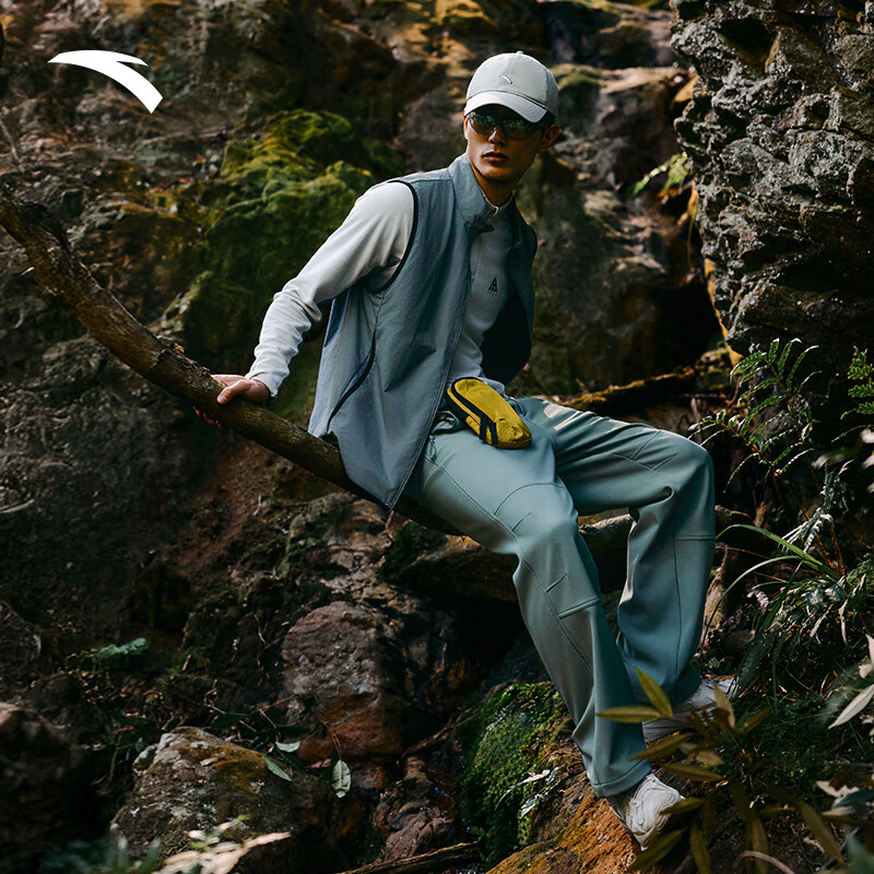 安踏大地之壳3.0丨户外轻暖绒长袖t恤男子春季新款半拉链运动徒步上衣