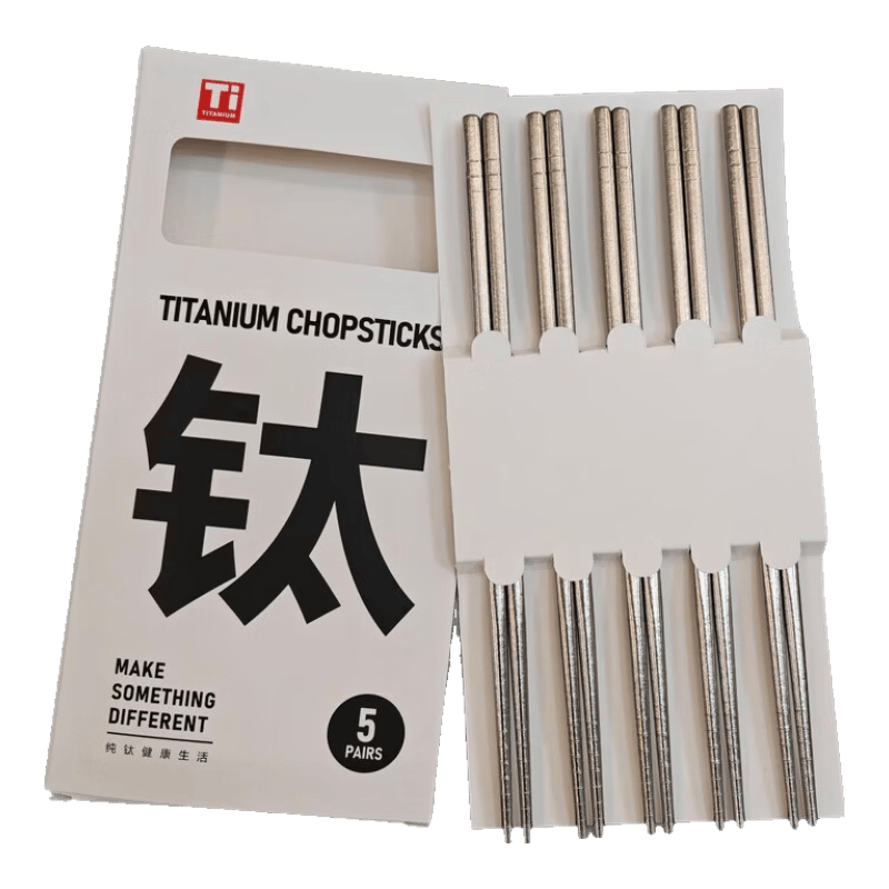洋臣纯钛筷子家用高档结晶冰花筷抗菌防霉勺叉餐具批发防滑耐高温彩色 纯色钛结晶5双【专享】 5双