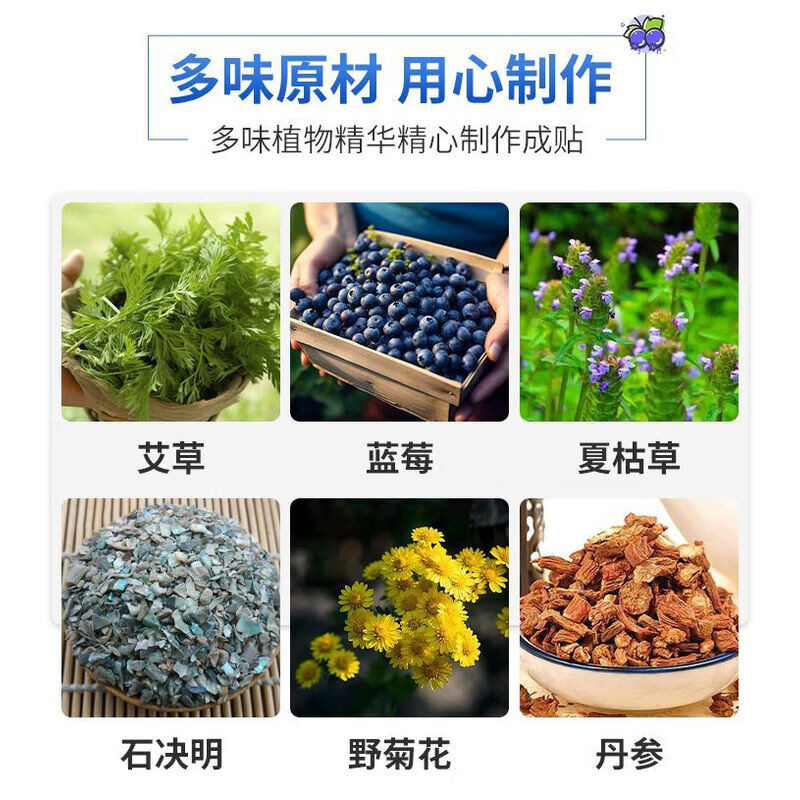 南京同仁堂孕妇可用的蓝莓叶黄素眼贴冷敷艾草护眼贴眼睛干涩疲劳专用润眼贴 5盒【家中常备装】100贴