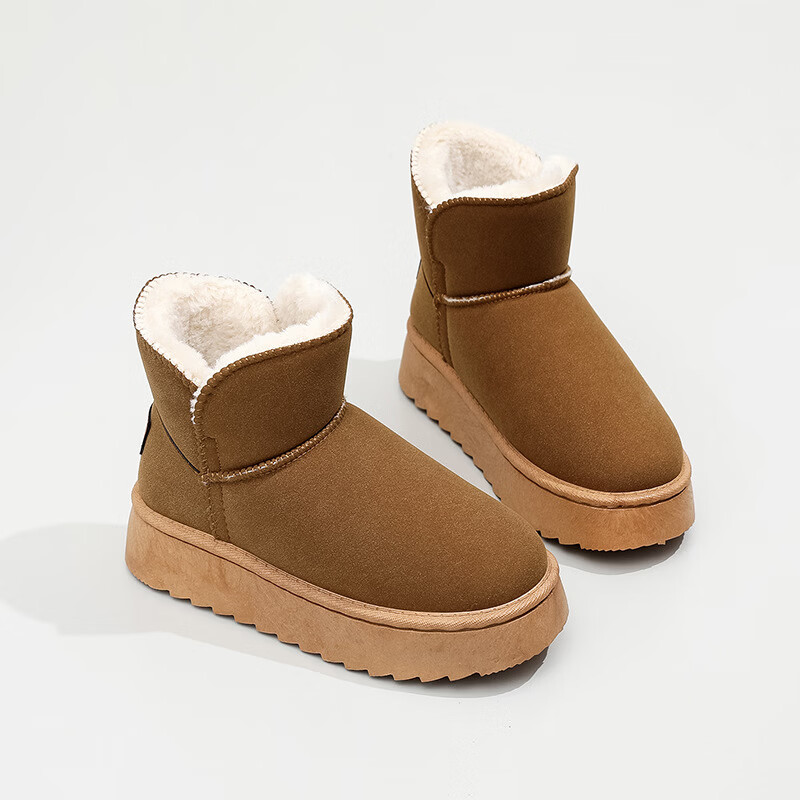 【精选】冬季新款加绒加厚保暖雪地靴舒适时尚棉鞋女士耐磨保暖大 F606栗色 36 京东折扣/优惠券