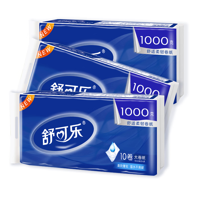舒可乐【精选百货】10卷无芯卷纸大卷1kg厕纸巾卷筒纸卫生间 5层 100g/卷*10卷
