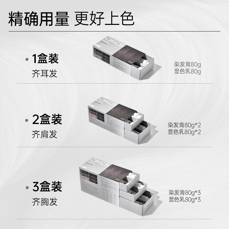 OKCS染发膏植物纯染发剂自己染自然黑盖白发染头膏不沾男女士专用 褐棕色【乌木褐棕】 1盒装-长发要拍多盒-配洗护小样