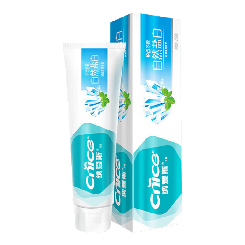 纳爱斯牙膏成人洁白去牙渍烟渍软垢牙龈护理下火护龈成人盐白牙膏200g
