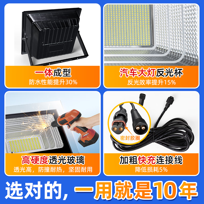 灯护士太阳能户外照明灯庭院灯家用门口路灯大功率LED投光灯防水室外灯 聚光灯1500w照约200平+遥控+光控