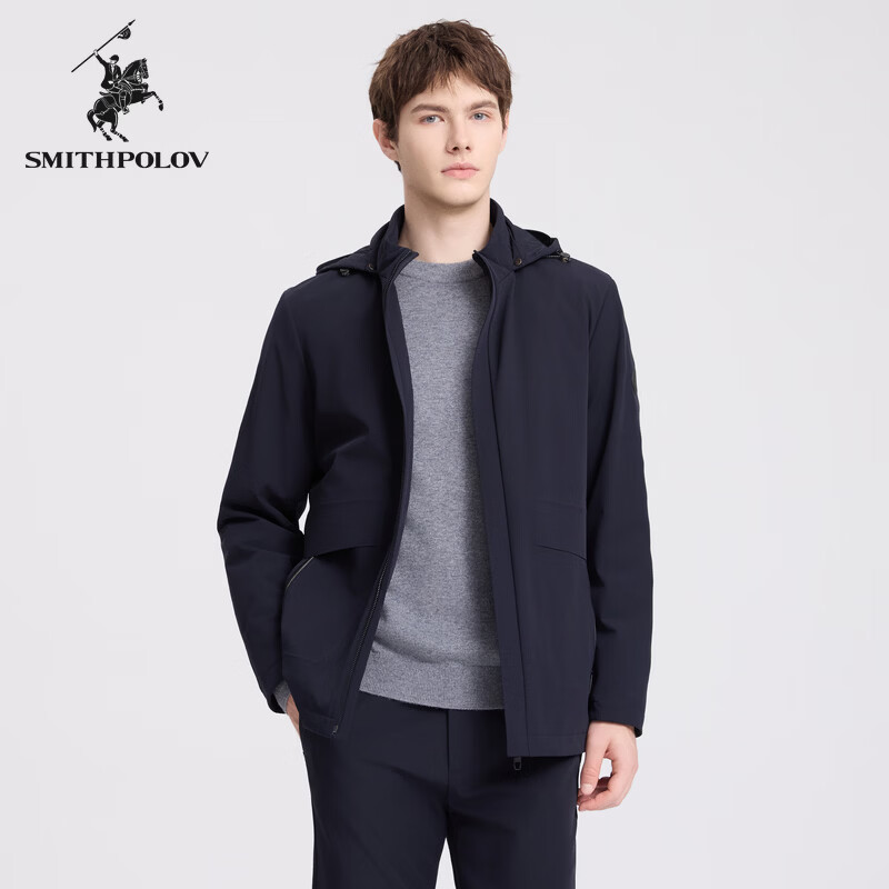 斯密特保罗丨【鹅绒】秋冬新款商务保暖夹克羽绒服外套男 纯深蓝 3XL