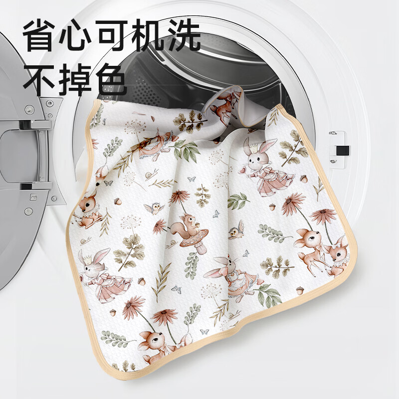童葵(tongkui)婴儿隔尿垫防水可洗床上纯棉表层新生儿宝宝透气可水洗儿童大尺寸 10A抗菌-梦幻小熊 (A类纯棉 透气不闷远离红pp) 180*200cm1条装【双人床·整床满铺护理】