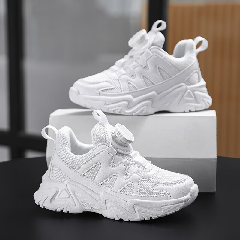 SNOOPY史努比童鞋儿童运动鞋男女童学生小白鞋秋季减震跑鞋0013白色37