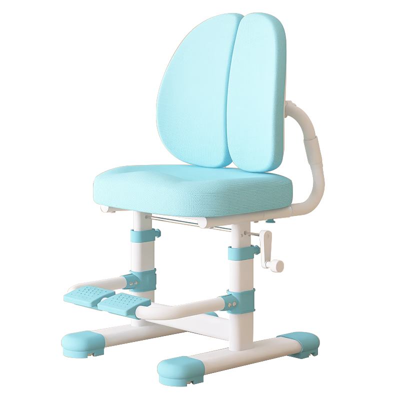益威（EIEV）兒童學(xué)習(xí)椅可升降學(xué)生椅子兒童寫字椅兒童小學(xué)生座椅電腦椅可調(diào)節(jié) 升降腳踏+9cm追背+手搖加高款-藍(lán)