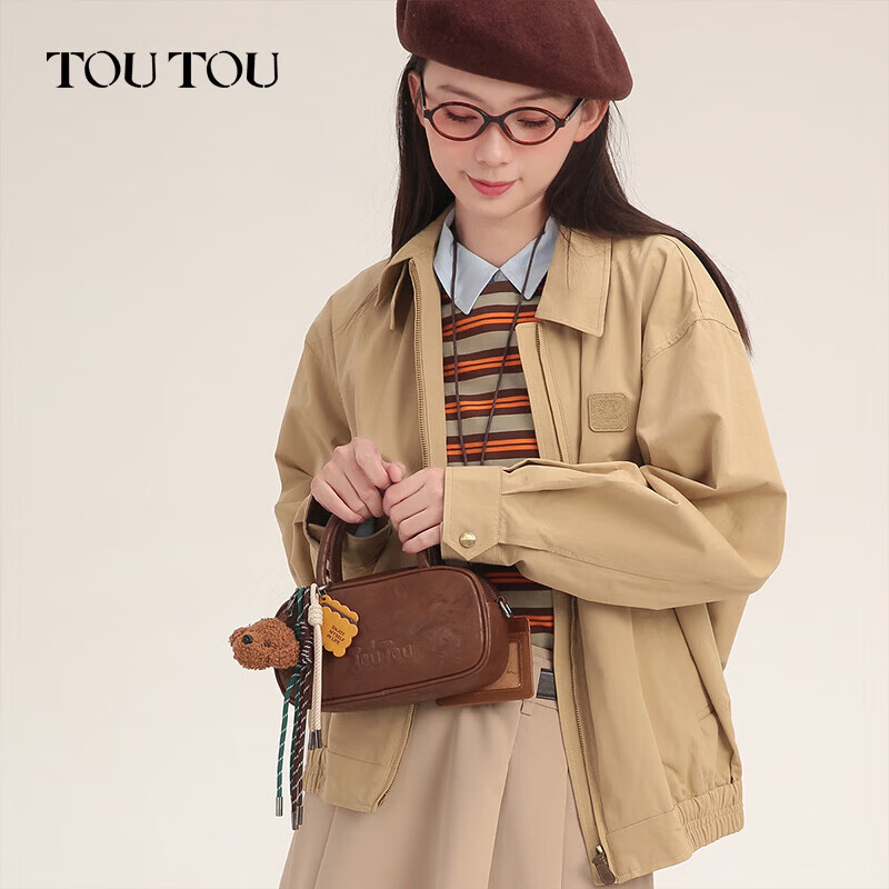 toutou女包新款仿植鞣保龄球包通勤生日新年马年礼物单肩斜挎包送女朋友