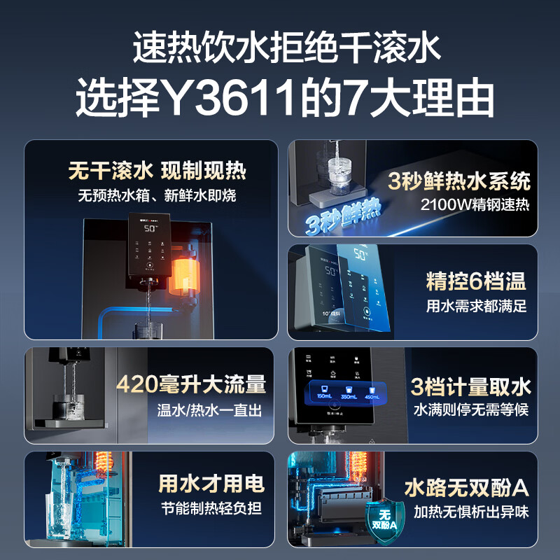 安吉尔净水器家用直饮 哪吒2.0真矿水3500【肖战代言】反渗透RO膜过滤器1400G流速 套装加热矿物质净水机 【热卖TOP1】哪吒2.0真矿水1400G大流速