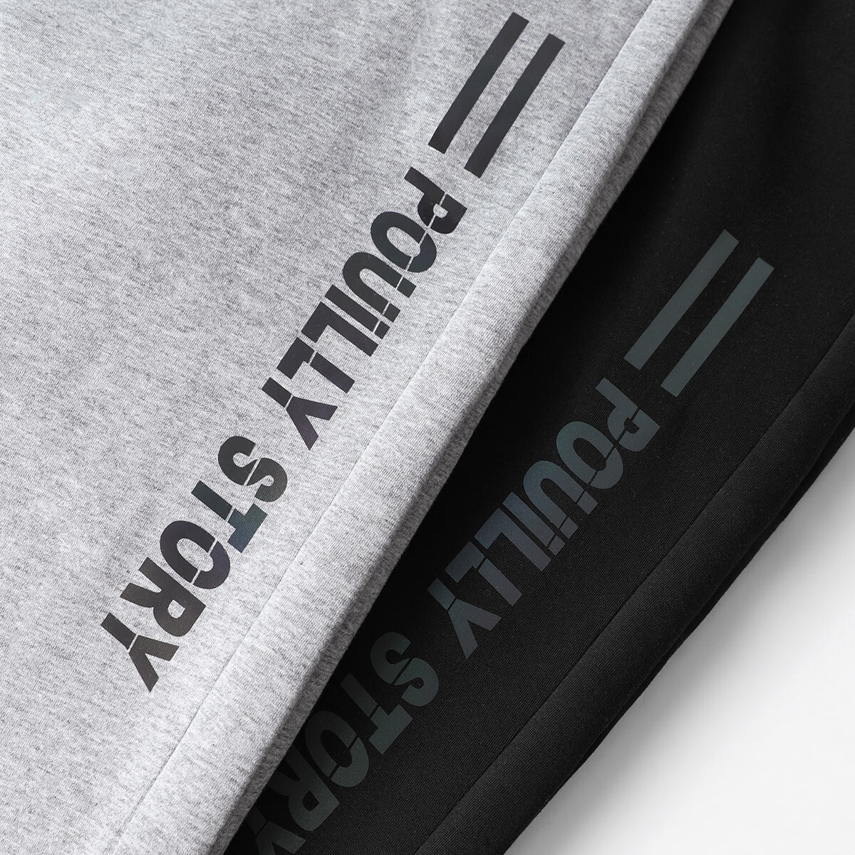 布衣传说休闲字母印花弹力舒适棉感一体绒加绒针织裤卫裤运动裤 麻灰 L