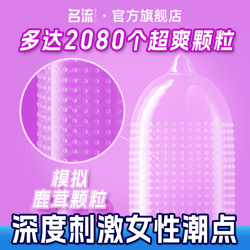 名流套2080带刺大颗粒安全套男女用性快潮狼牙套套玻尿酸情趣