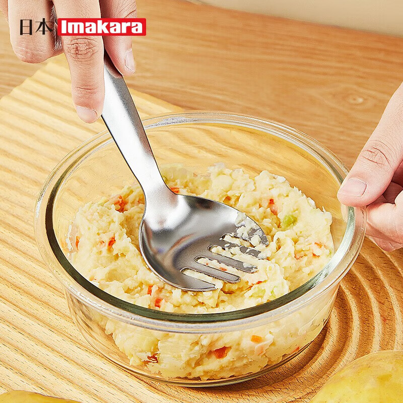 Imakara【甄选】土豆泥压泥器厨房厨房用具大全蒜泥土豆泥捣碎器研磨辅食 304不锈钢压泥勺-厨房用品家用