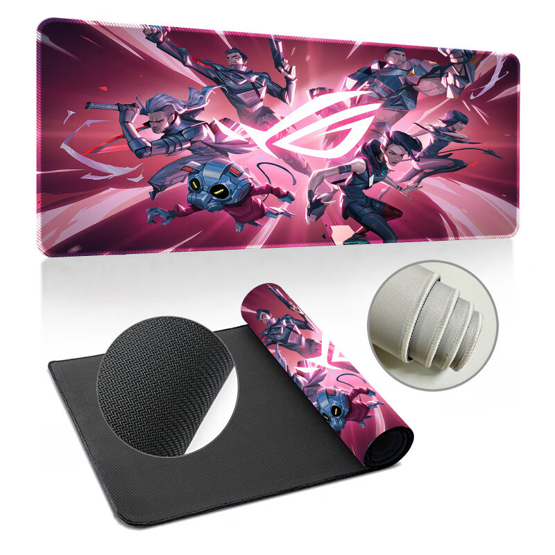 ROG游戏电竞鼠标垫加厚锁边电脑桌垫办公学习垫防滑键盘垫三角洲跑刀 BL-013 600*300*2mm