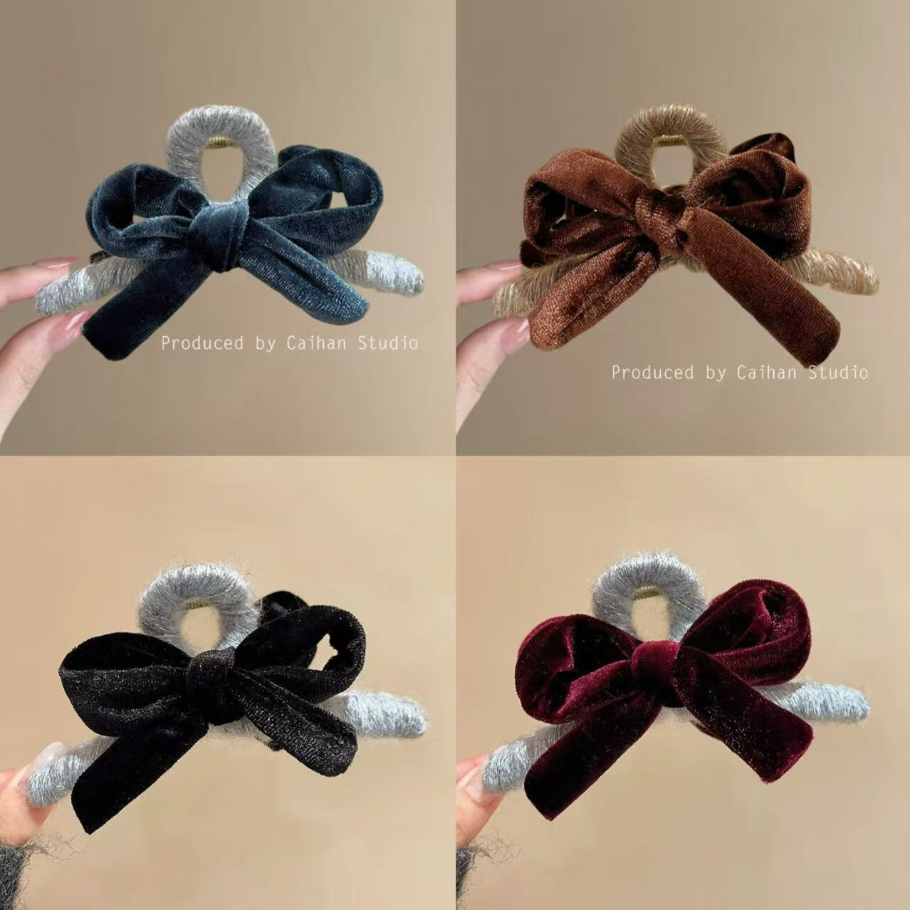 黑色丝绒蝴蝶结抓夹女气质后脑勺鲨鱼夹2025新款高级感发夹子头饰 2个#酒红+蓝色 京东折扣/优惠券