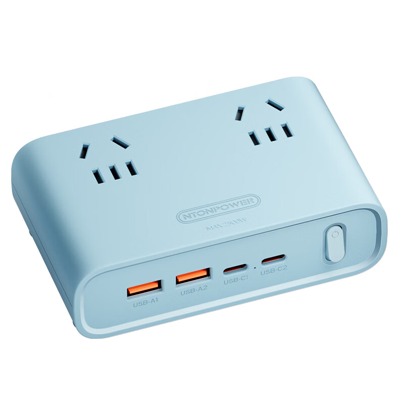 牛顿定律桌面美学插排小能岛 排插插线板插板拖线板接线板 USB插座一转多充电站 25W氮化镓总控开关 1.8米 【25W氮化镓快充*绮梦紫】1.8米