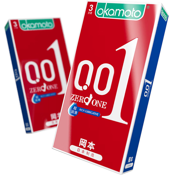 冈本（OKAMOTO）避孕套  组合7片(001超薄2+001超润滑3+003蓝金2)男女用安全套套