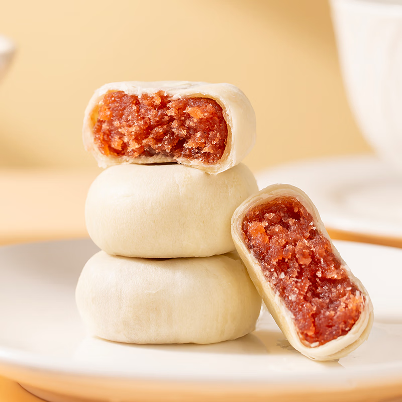 法米诺山楂饼无蔗糖酥软薄皮健身早餐代餐山楂果肉馅饼糕点心散装300g 山楂饼袋装300g(10个装)