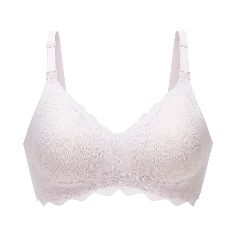 sohiwoo孕妇哺乳内衣孕期产后专用喂奶文胸聚拢防下垂哺乳胸罩 粉色 L