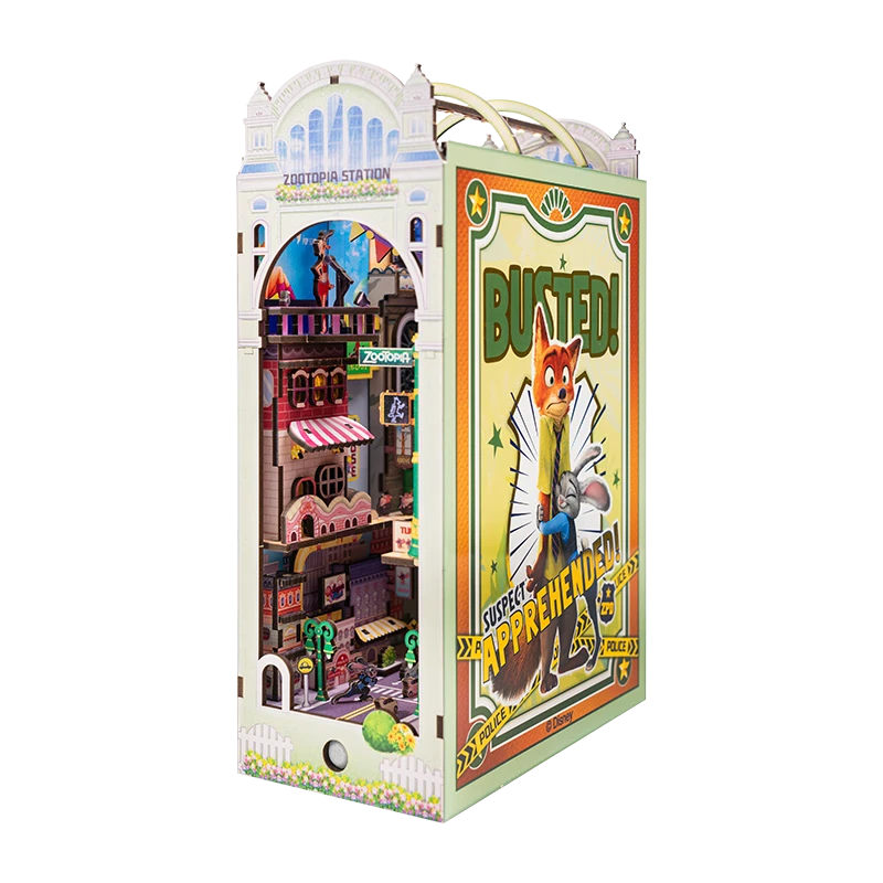 迪士尼（Disney）疯狂动物城书立 3D立体拼图手工DIY拼装玩具摆件生日礼物礼品