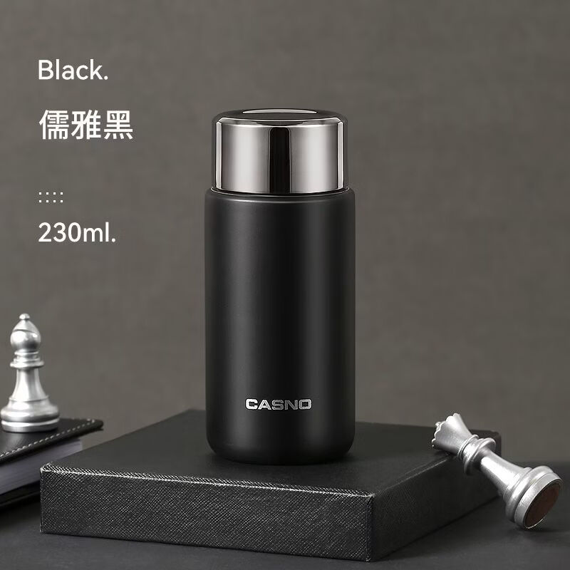膳魔师（THERMOS）迷你保温杯女316不锈钢高颜值便携可爱简约小容量小巧口袋水杯子 口袋保温【黑色】